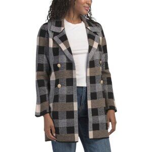 ANNE KLEIN Long Sleeve Double Breasted Coatigan